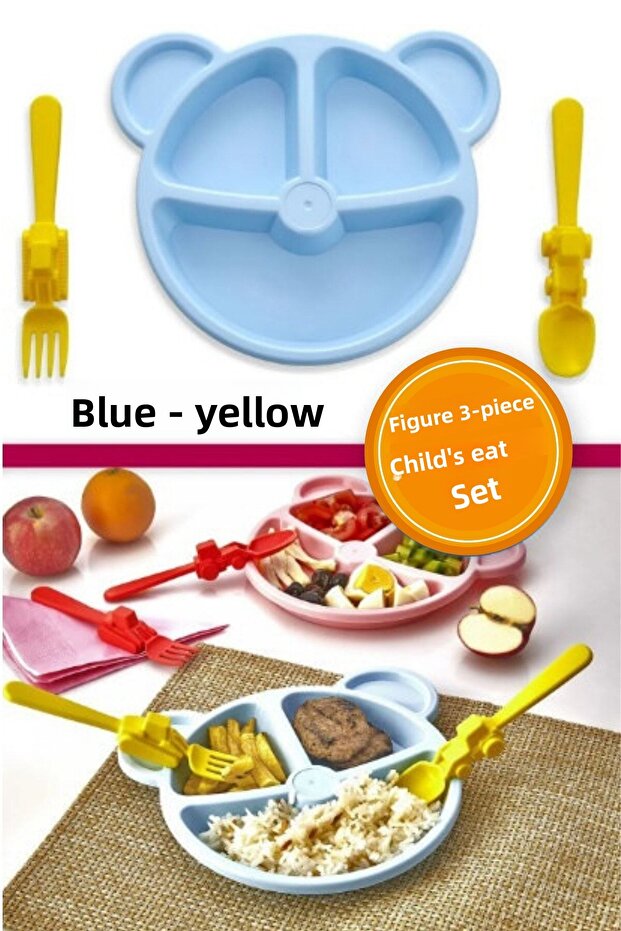 Plate Fork Spoon Set 3 Piece Food and Food Set Plate Spoon Cutlery Set