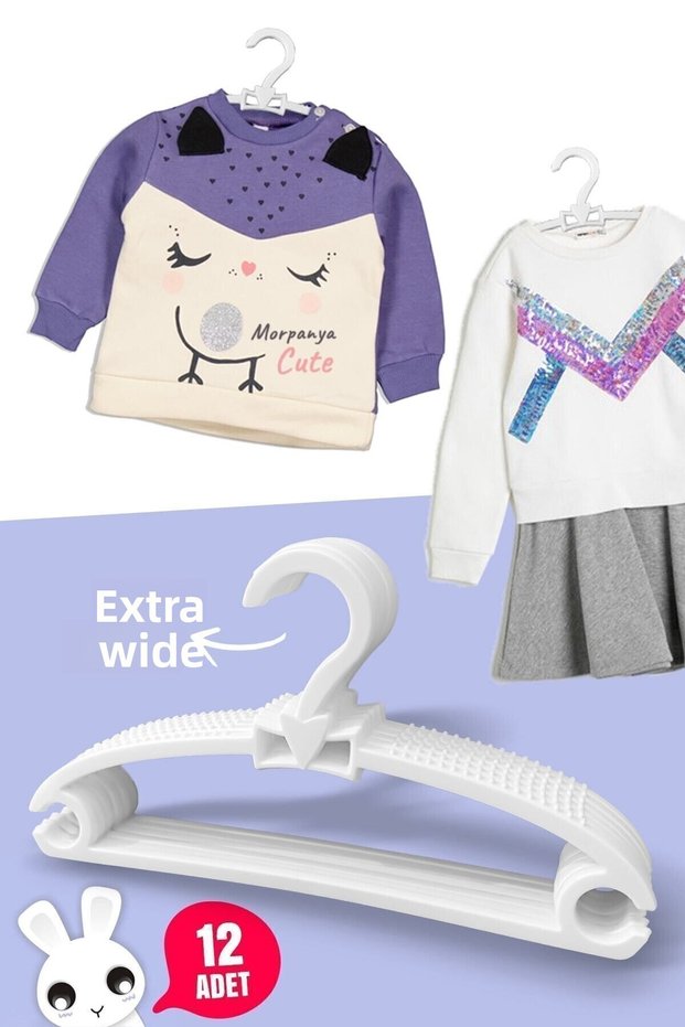 Honey Baby Clothes Hanger 12 Pieces Baby Hanger Children's Clothes Hanger White Bow Hanger