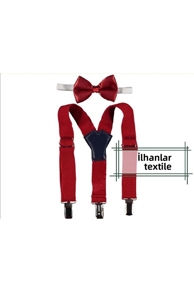23 April 19 May 29 October Reading Day Red Bow Tie Trouser Suspender Set 1 ~ 10 years old