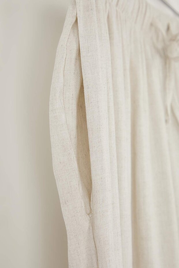 Taş Keten İçerikli Wide Leg/Geniş Paça Beli Lastikli Pantolon TWOSS25PL00124 - 7