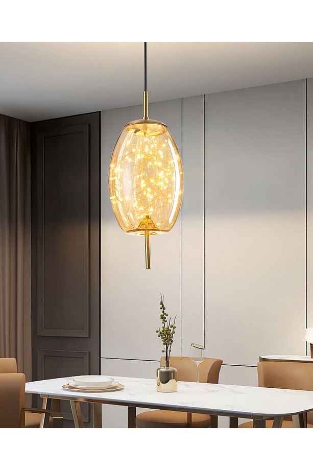 Jasper 10 Watt 3000K Eskitme Bal Camlı Tekli Peri Led Sarkıt Avize - 1
