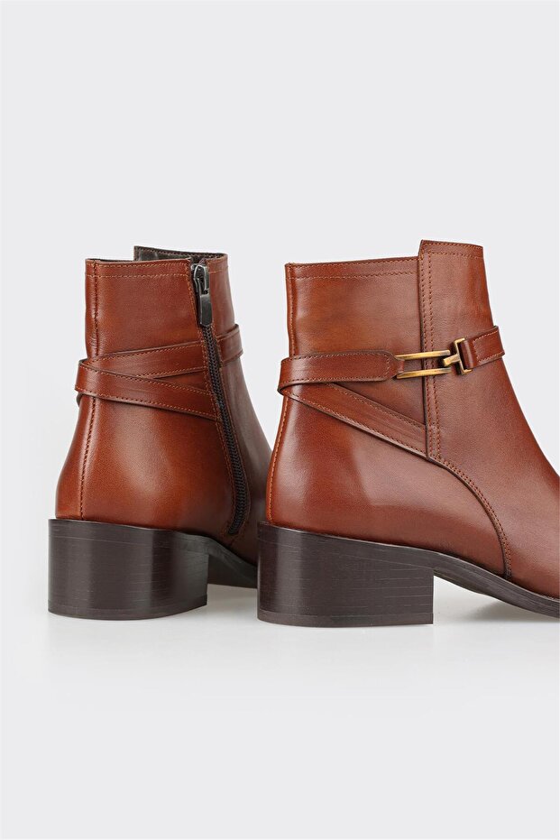 Taba Deri Kadın Klasik Bot - 4