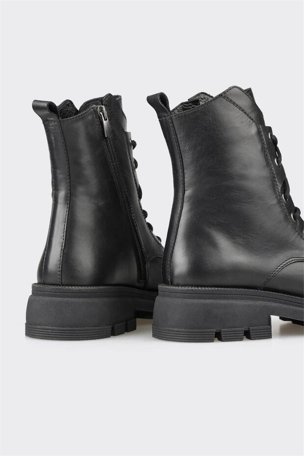 Siyah Deri Kadın Günlük Bot - 4