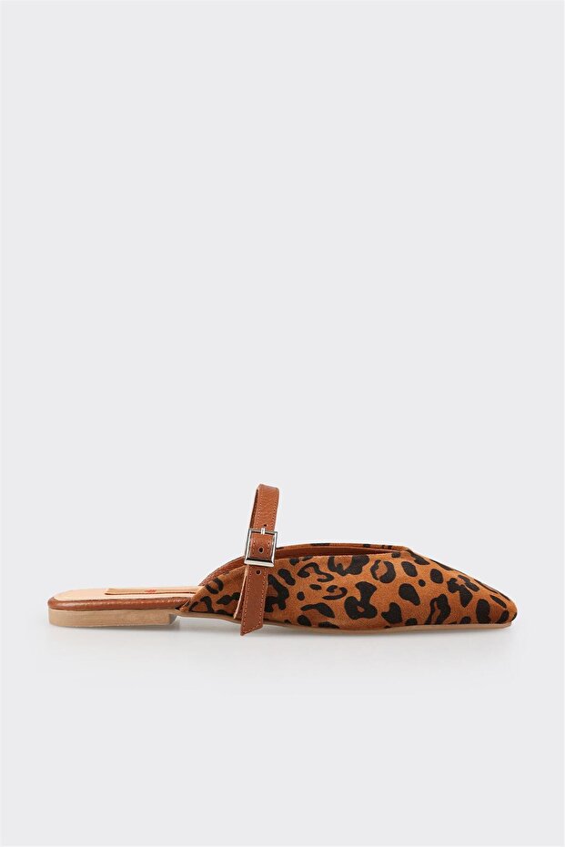 Tan Leather Women's Sports Slippers