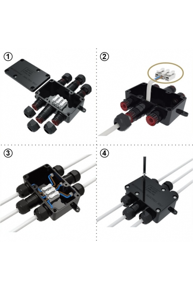 Ip65 Su Geçirmez Buat Kutusu 2 Giriş 2 Çıkış 1 Adet - 3