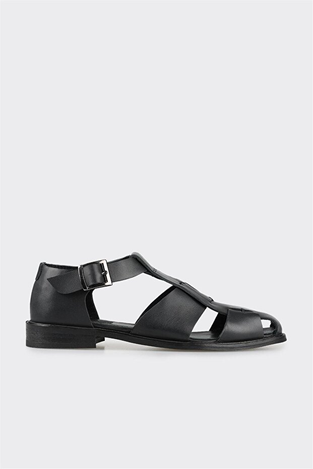 Black Leather Women's Casual Shoes
