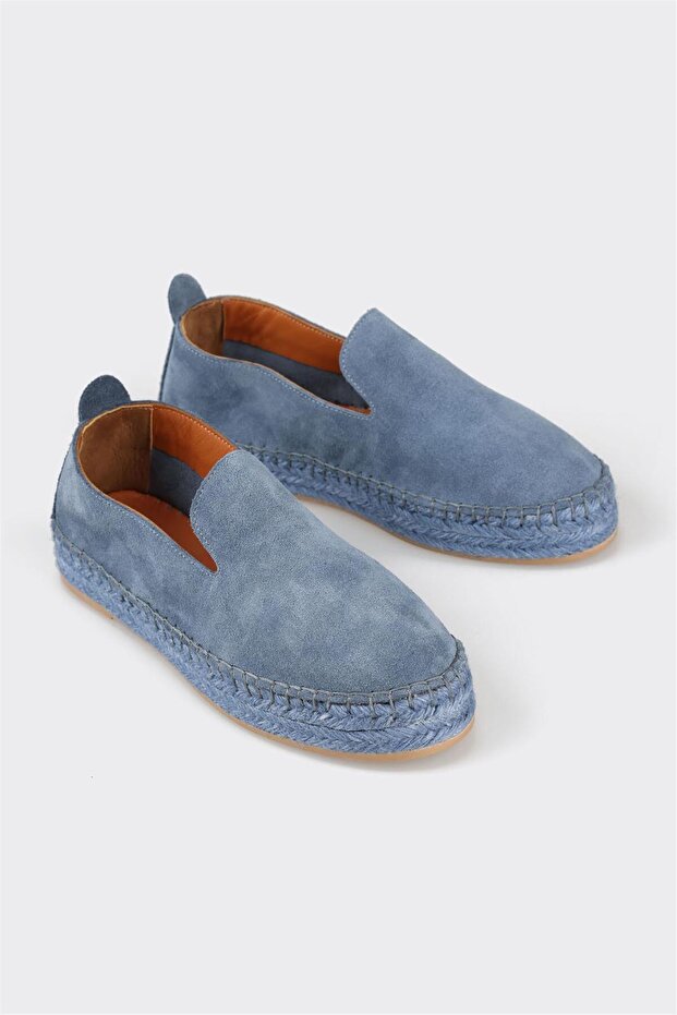 Mavi Deri Kadın Espadril - 2