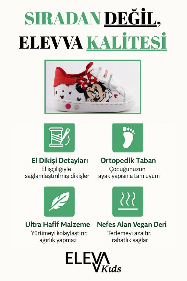 ilk Adım Ayakkabısı Kız Bebek ilk Adım Ayakkabısı Ortopedik ilk Adım Ayakkabısı Işıklı Mickey Mouse - 3