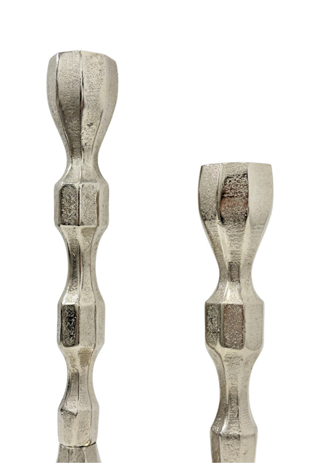 Döküm Gümüş 2'li Şamdan - 6