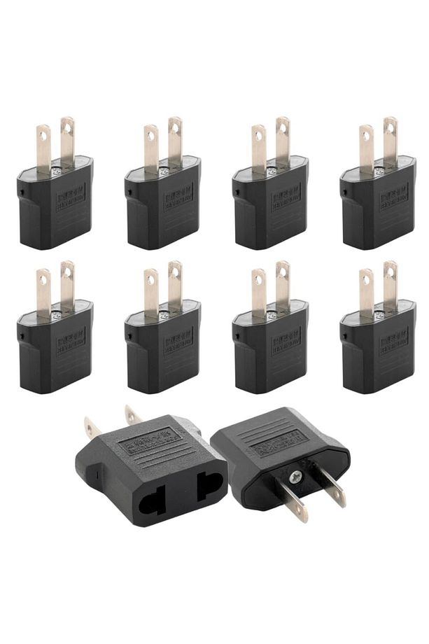 10 Adet Avrupa Amerikan Priz Dönüştürücü Türk Amerikan Fiş Adaptörü Fiş Çevirici 2 Pinli Uç Abd Plug - 1