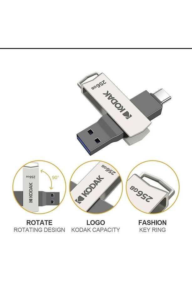 256gb. K273 Type-c Ve Usb 3.2 Süper Hızlı Type-c Girişli Tüm Telefonlara Iphone 15-16 Serisine Uygun - 5