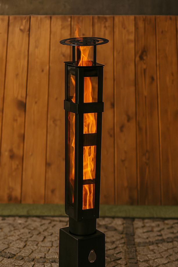 Füze Pelet Sobası, Kamp Sobası Tekerli Kare 60 Cm Korunaklı Kırılmaz Camlı - 4