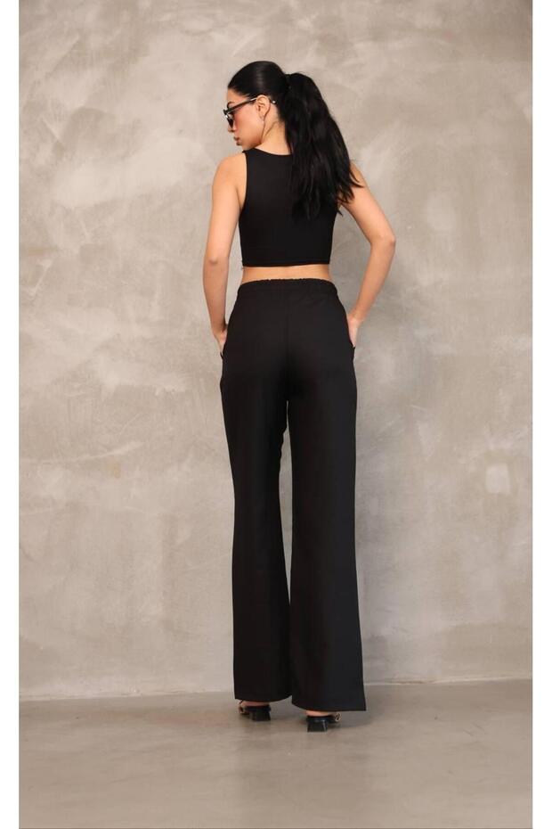 بنطلون كتان أسود - 3