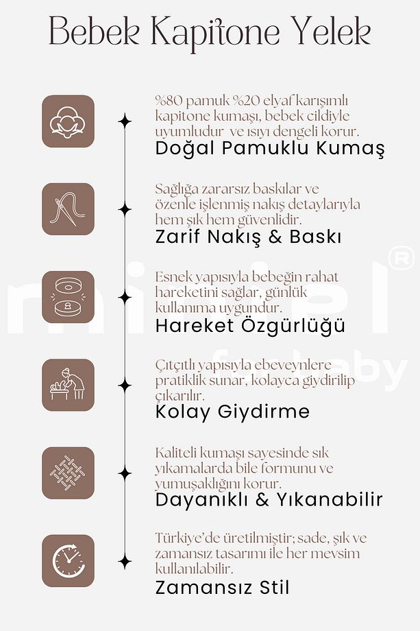 Kız Bebek Sevimli Ayıcık Nakışlı Organik Pamuklu 3-6-9 Ay 3Lü Kapitone Bebek Yelek Set - 5