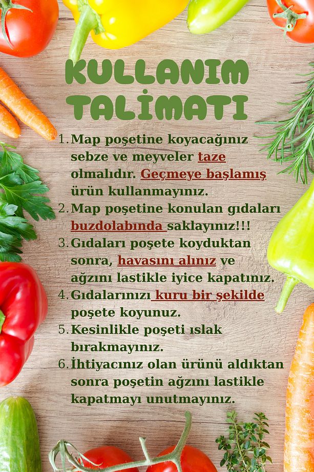 20 Adet Map Poşeti Meyve Ve Sebzeleri Taze Tutan Gıda Saklama Poşeti Modifiye Atmosfer Poşeti - 5