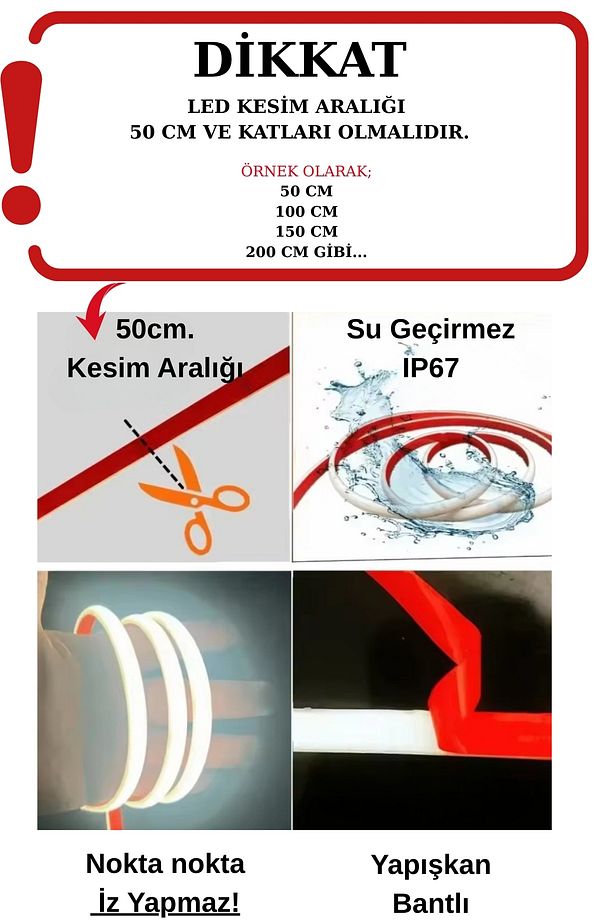 220 Volt Cob Neon Led Günışığı (3000K) | F-cob Led | Yüksek Lümen | Dış-iç Mekan | 10 Metre - 5