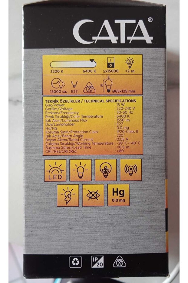 Ct-4274b 15w Led Ampül E27 6500k Beyaz Işık 1550 Lm (15W=100W) - 4