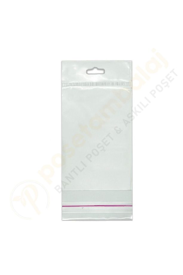 5x20 Cm (KAPALI HALİ 5X10 CM) 100 Adet - Askılı Yapışkanlı Poşet - Meksika Şapkalı Poşet - 3