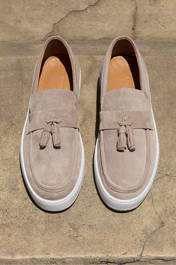 Tassel Kum Süet Deri Erkek Sneaker Ayakkabı - 4