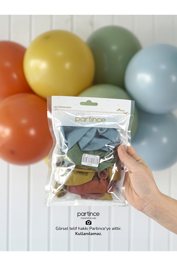 partince 12 Adet Standart Boy 12'' Retro Karışık Balon