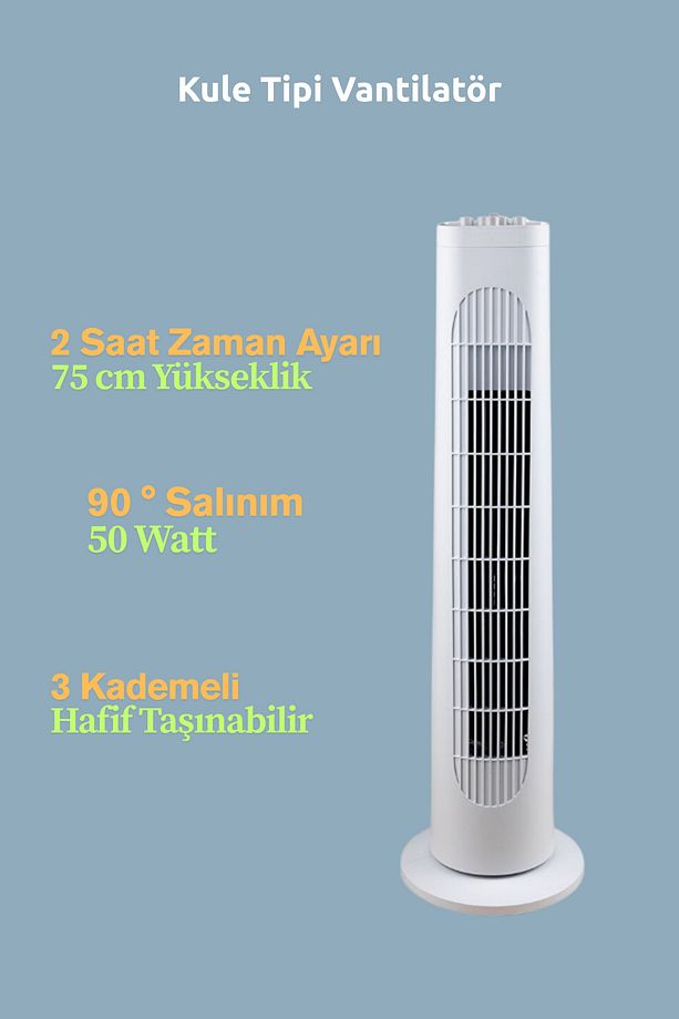 Kule Tipi Zaman Ayarlı Vantilatör 50 W - 4