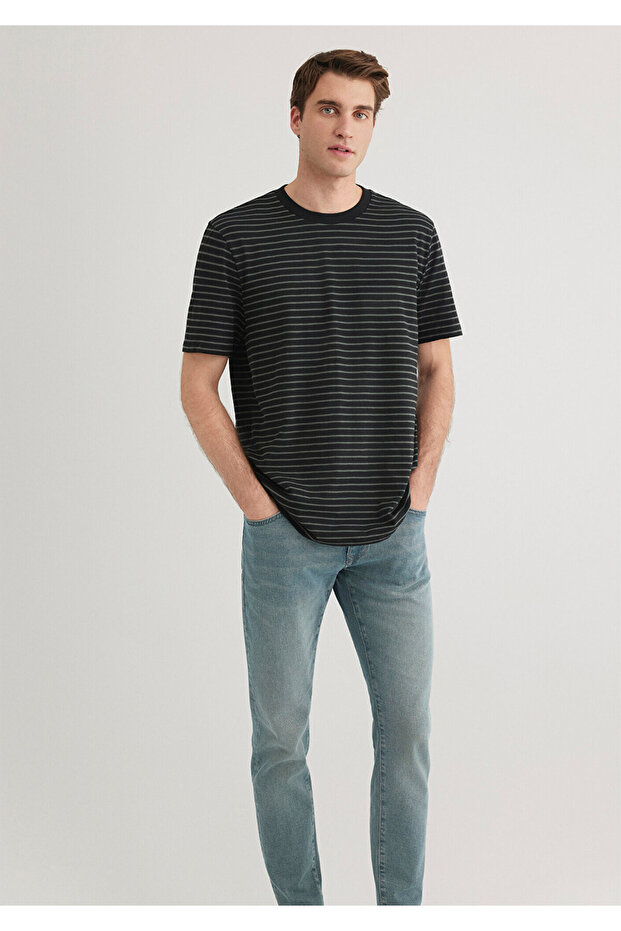Striped Black T-Shirt Regular Fit / Regular Fit 0612526 -71379