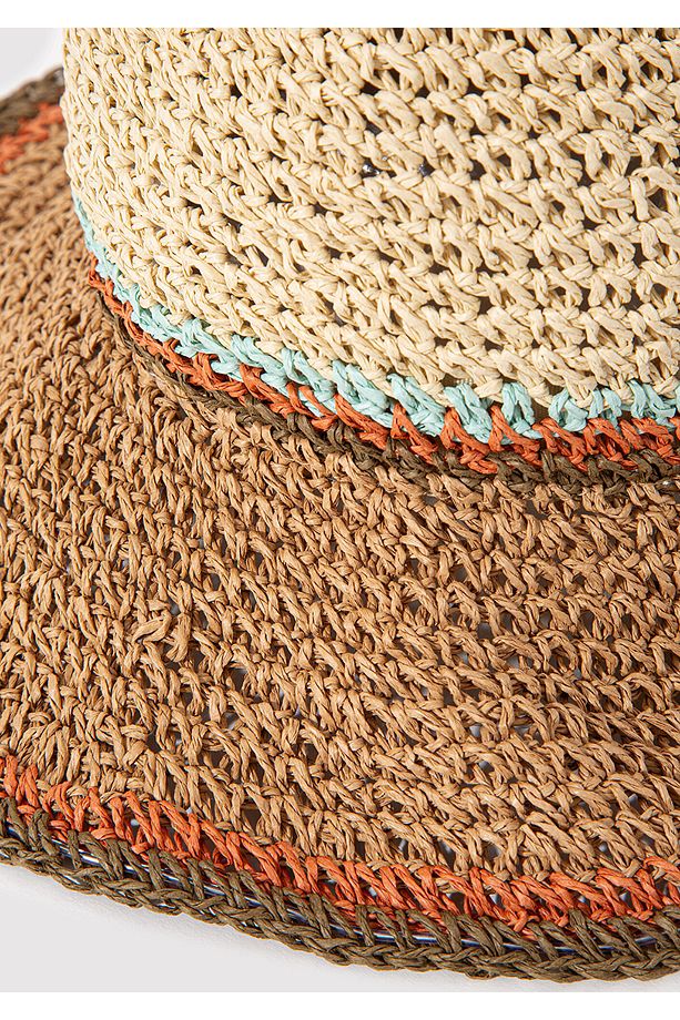 Bej Hasır Bucket Şapka 1910085-70202 - 3