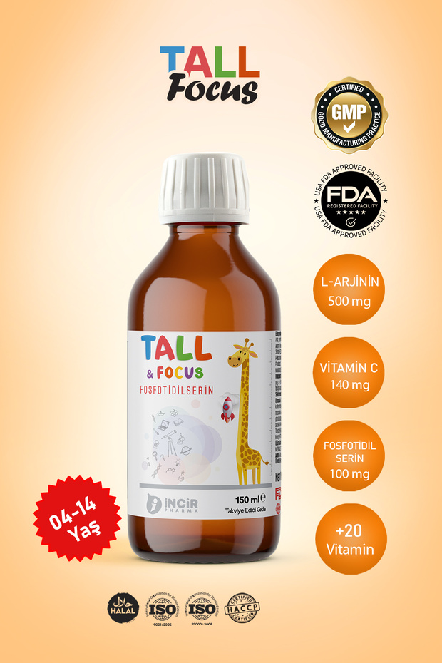 Tall and Focus (Girls & Boys) (Ages 04-14) Support Supplement 150ml Syrup