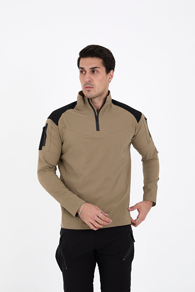 Camp137 Outdoor Tactical Water Repellent Men's Beige Tactical Sweatshirt