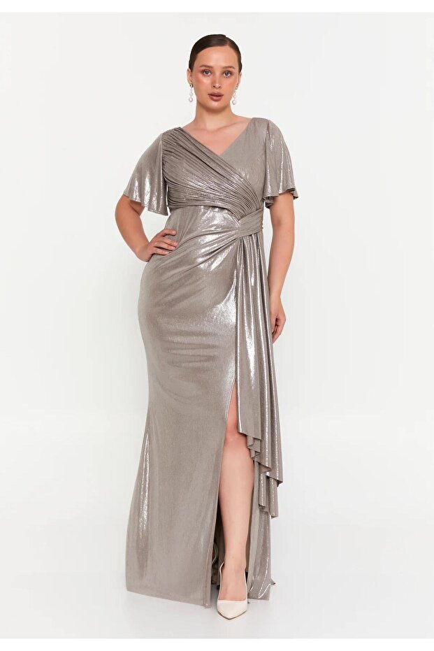 6038SIM LAME SİMLİ ELBİSE - 1