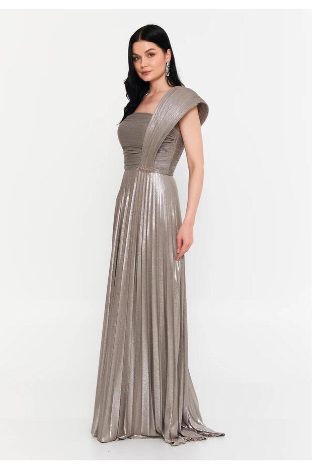 6015SIM SİMLİ LAME ELBİSE - 2