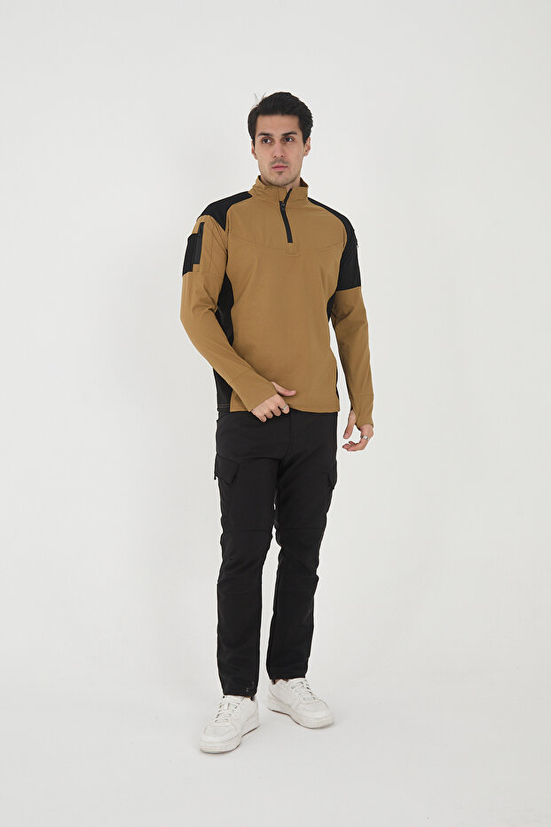 Camp138 Outdoor Tactical Water Repellent Men's Mustard-Black Tactical Sweatshirt