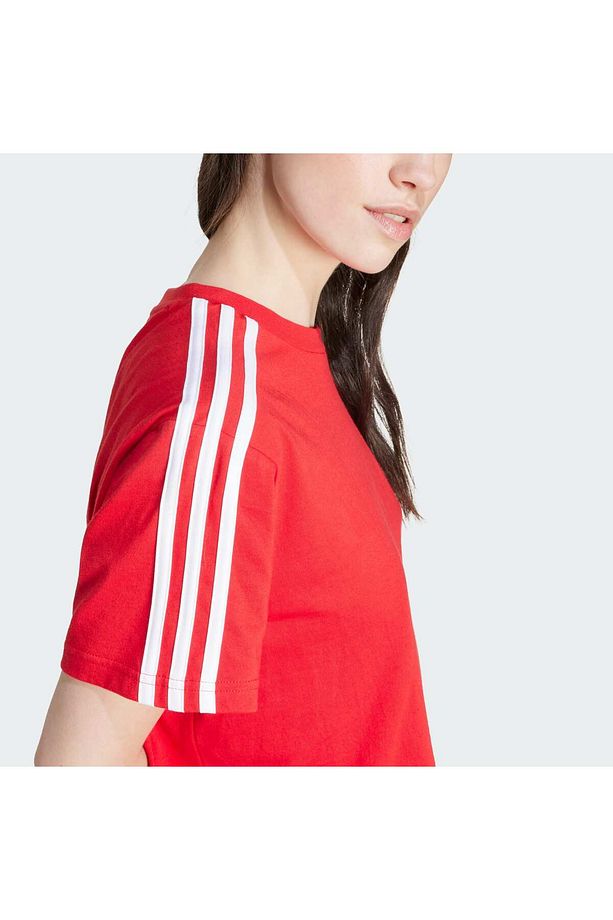 Essentials 3-Stripes Single Jersey Crop Üst - 5