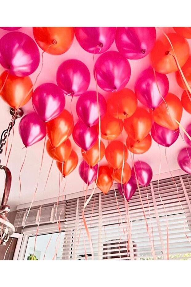 Metallic Fuchsia Orange Balloon 12 Inch 10 Pieces
