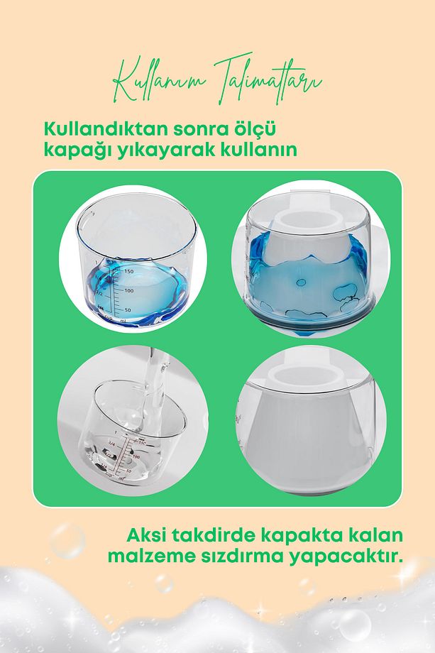 1 Adet Sızdırmaz Depolama Sıvı Toz Deterjan Erzak Saklama Kutusu- Ölçekli Deterjan Kutusu 1100 ml - 6
