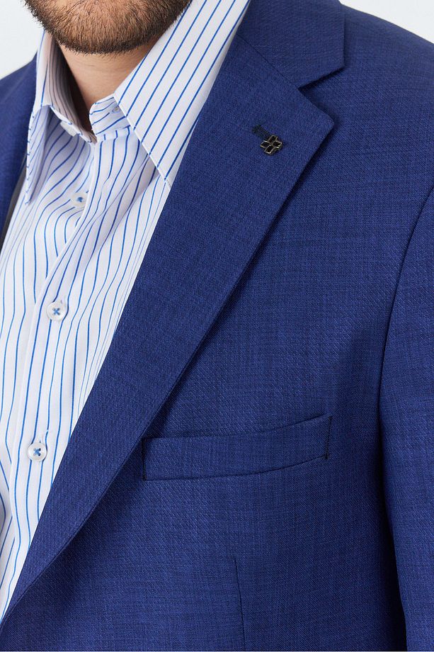 Nipoye Erkek Açık Lacivert 2'li Slim Fit Takım Elbise - 3