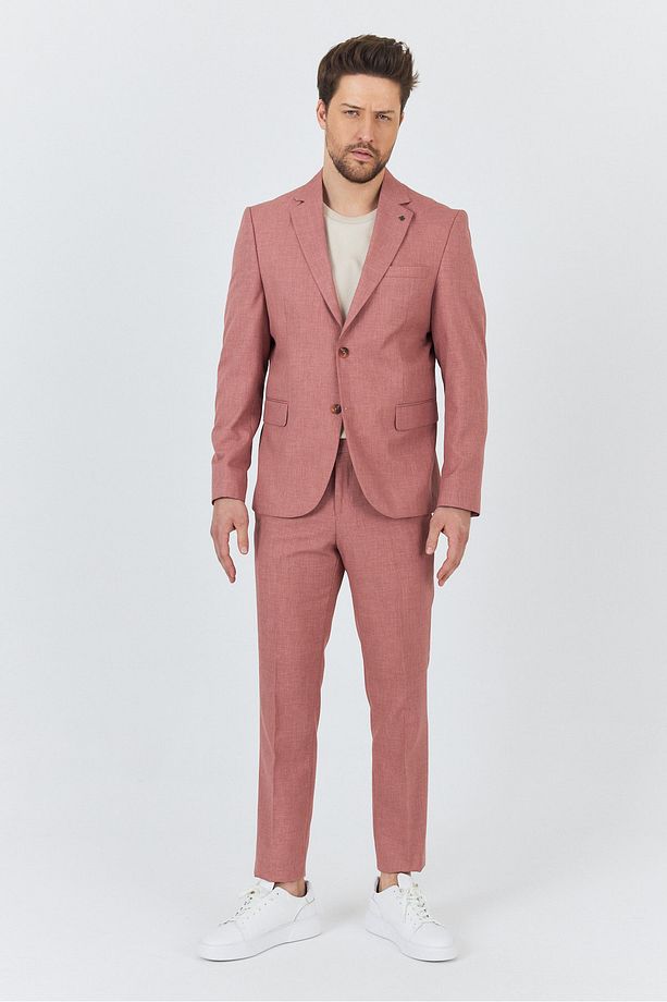 Nipoye Erkek Pembe 2'li Slim Fit Takım Elbise - 6