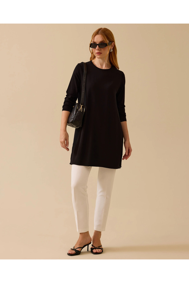 Tül Dokulu Basic Tunik - 1