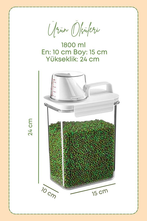 1 Adet Sızdırmaz Depolama Sıvı Toz Deterjan Erzak Saklama Kutusu-ölçekli Deterjan Kutusu 1800 ml - 3