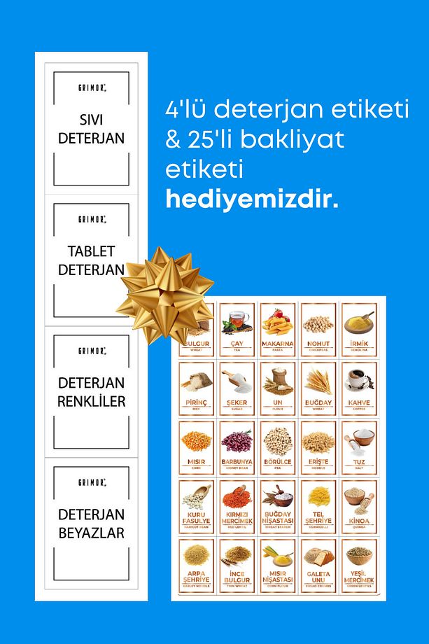 3 Adet Sızdırmaz Depolama Sıvı Toz Deterjan Erzak Saklama Kutusu- Ölçekli Deterjan Kutusu 1100 ml - 3