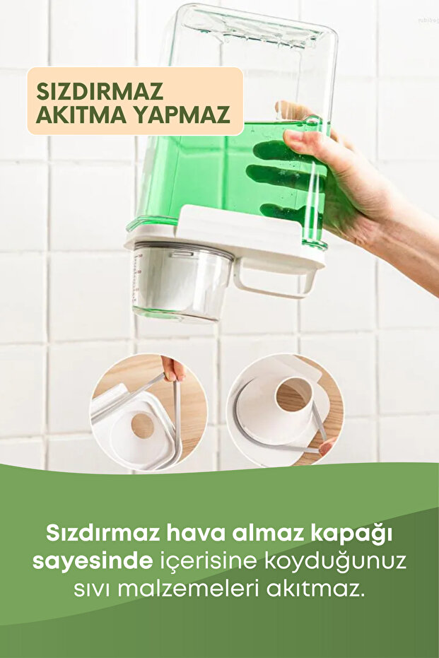 1 Adet Sızdırmaz Depolama Sıvı Toz Deterjan Erzak Saklama Kutusu-ölçekli Deterjan Kutusu 1800 ml - 4