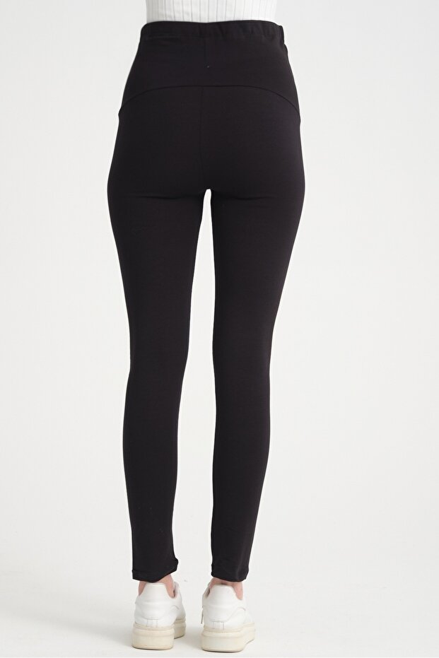 Fekete kismama leggings - állítható derék - 5