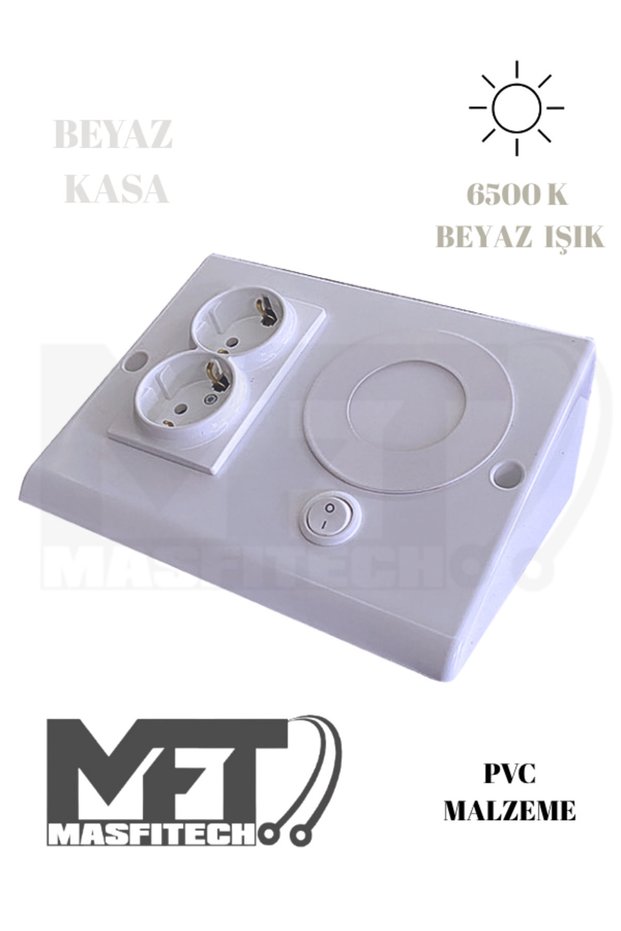 Under Cabinet Socket – Kitchen Countertop Socket with Led Light |   3W White Light (White Case)