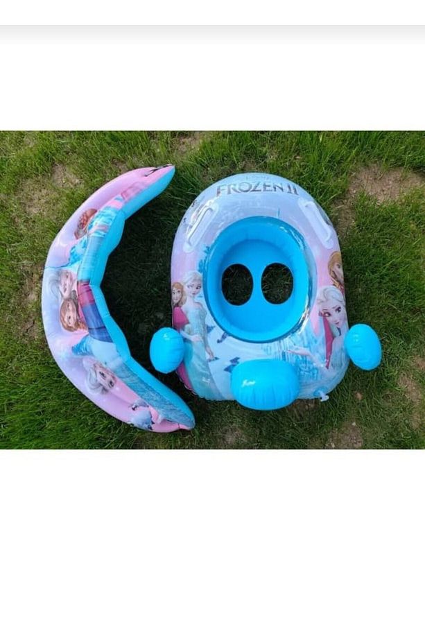 Frozen Şişme Bebe Flotörü 1-6 yaş Bebek Simiti Bebek Simidi Havuz Simidi Elsa Anna model - 2