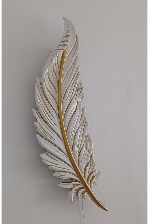 Yaprak Aplik Ledli Pilli Dekoratif Duvar Aydınlatma 60x16 cm - 4