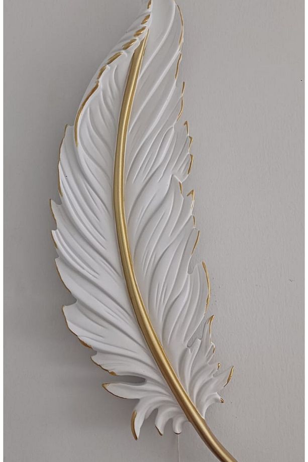 Yaprak Aplik Ledli Pilli Dekoratif Duvar Oda Aydınlatma 60x16 Cm - 4