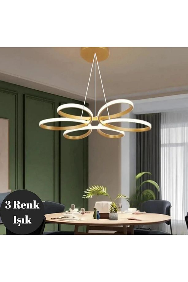 Nipul Eskitme Sarkıt Modern Ultra Süper 3 Renk Işıklı Ledli Avize - 1