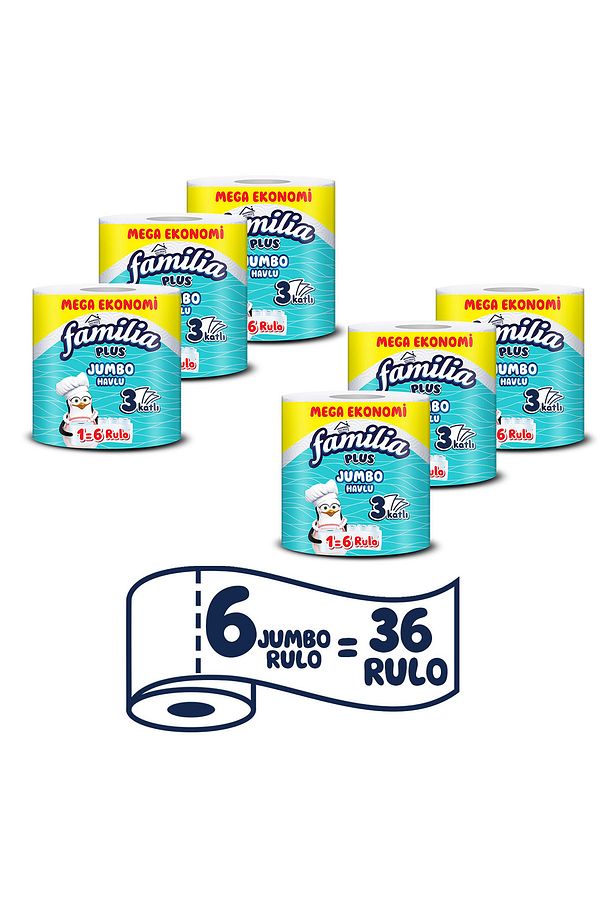 Plus Jumbo Kağıt Havlu 6'lı Dev Rulo (1=6 , 36 RULO) - 2