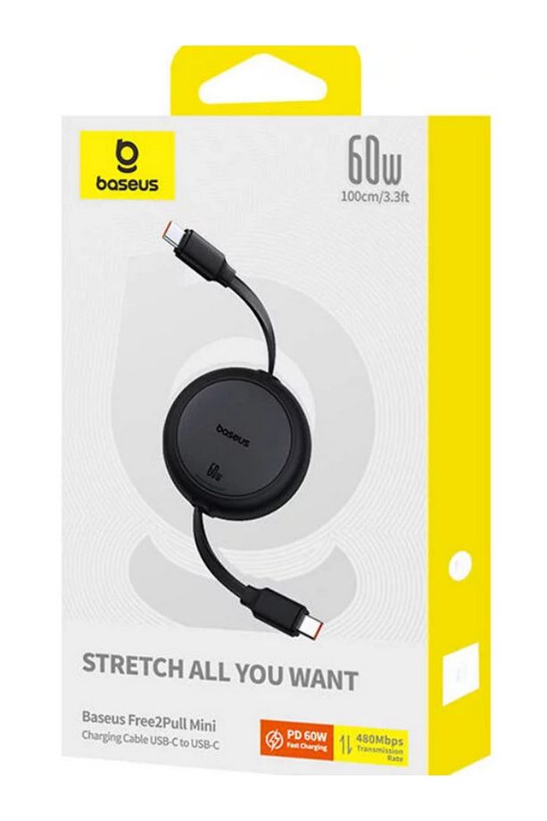 FREE2PULL Mini Şarj Kablosu Usb-C To Usb-C 60W Uyumlu 1m Küme Siyah - 2