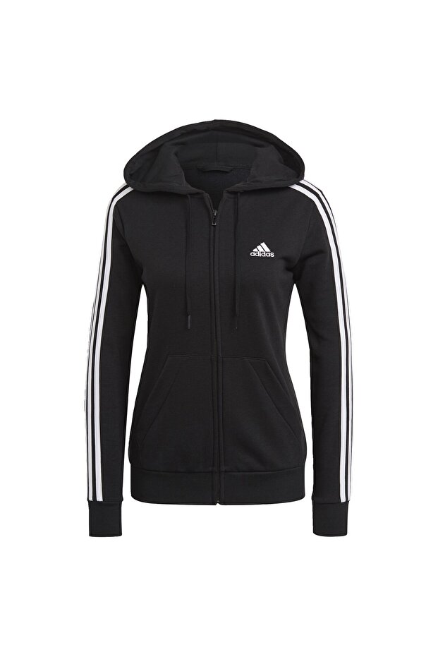 Essentials French Terry 3-stripes Full-zip Kapüşonlu Üst - 3